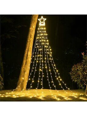 Christmas Decor Outdoor Star String Lights,16.4Ft Lights 320 LED 8 Modes